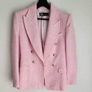 ZARA | Pink Tweed Blazer